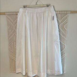 Old Navy White A-Line Midi Skirt